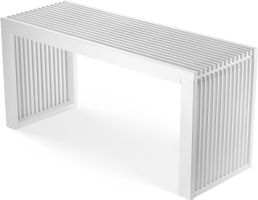 Hocker mit Stauraum aus Bambus Weiss bis 250 kg 90x33x43 cm